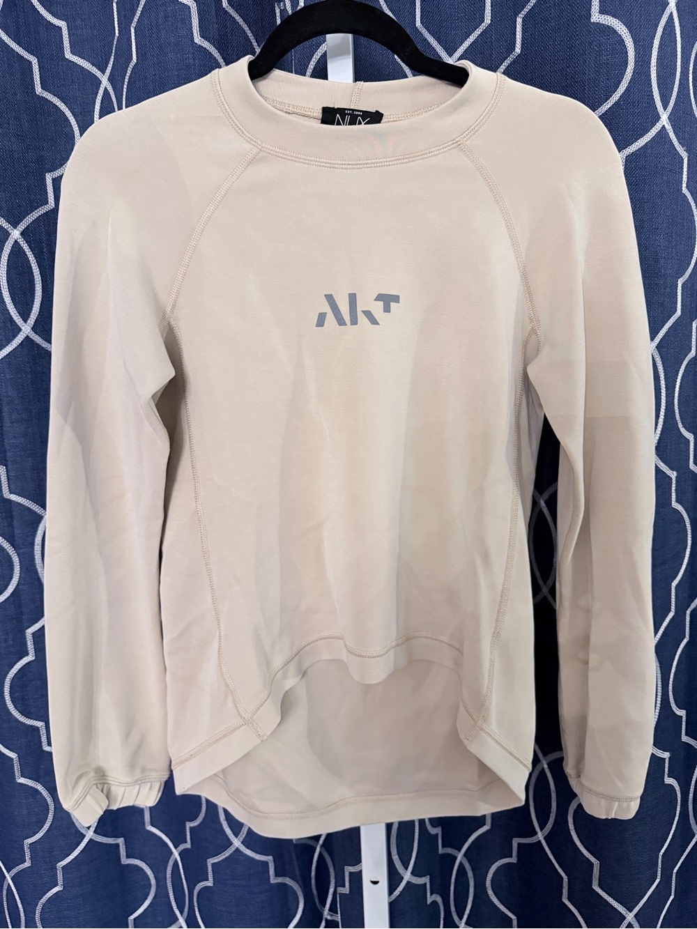 NUX AKT Beige Crewneck Sweatshirt with Subtle Logo